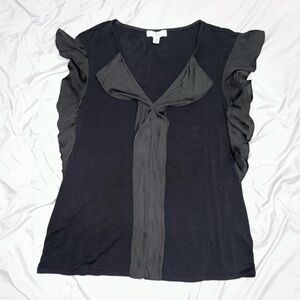 H by Halston Black Top with Butterfly Sleeves in size M, good condition